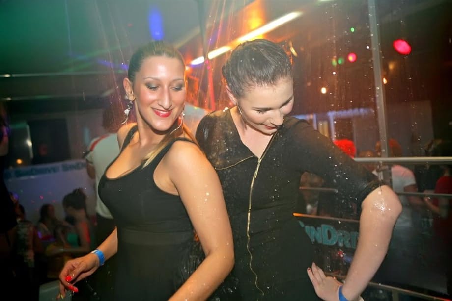 Busty drunk party girls get dirty with stripper cocks at the nightclub