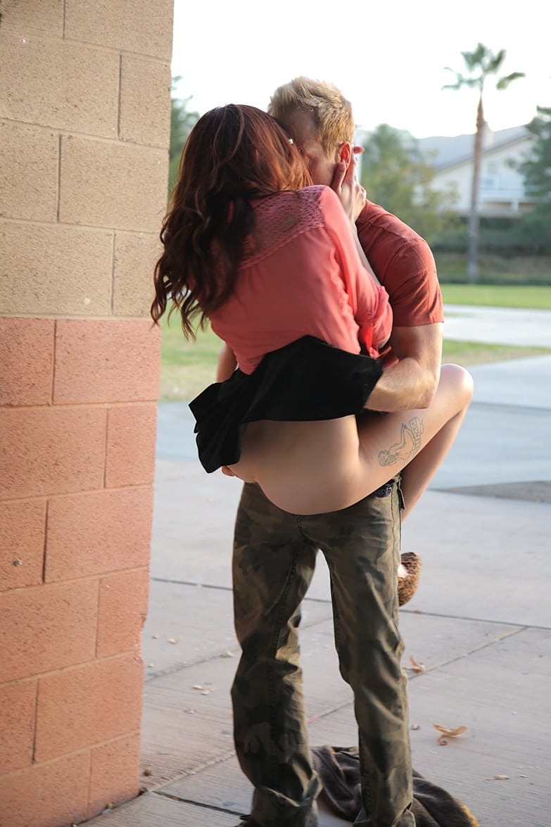 Horny college girl Ashlyn Molloy fucks and older guy in a wild sex romp