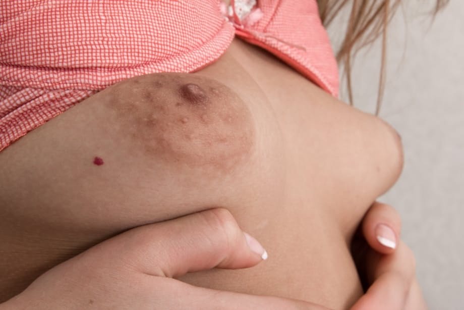 Petite teen Baby Lizza proudly exhibits hairy armpits and beaver