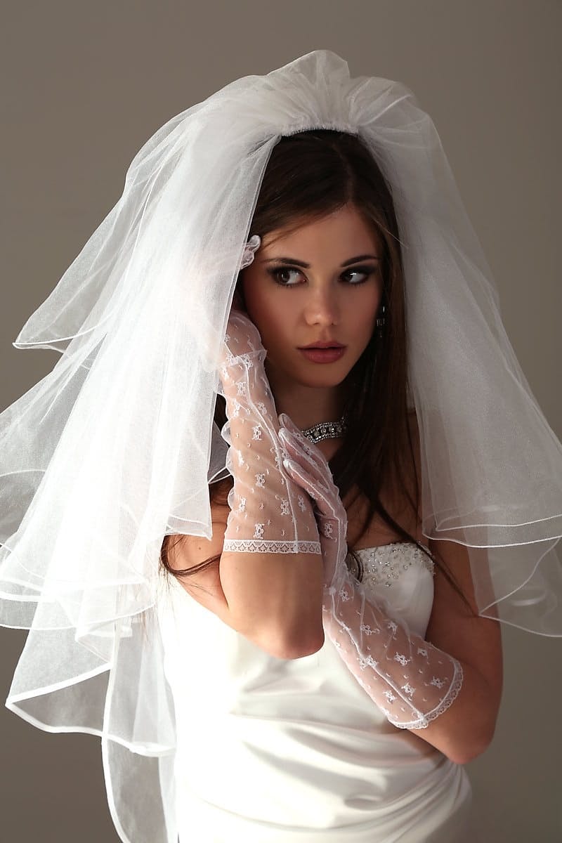 Glamour model Little Caprice strips off her wedding dress