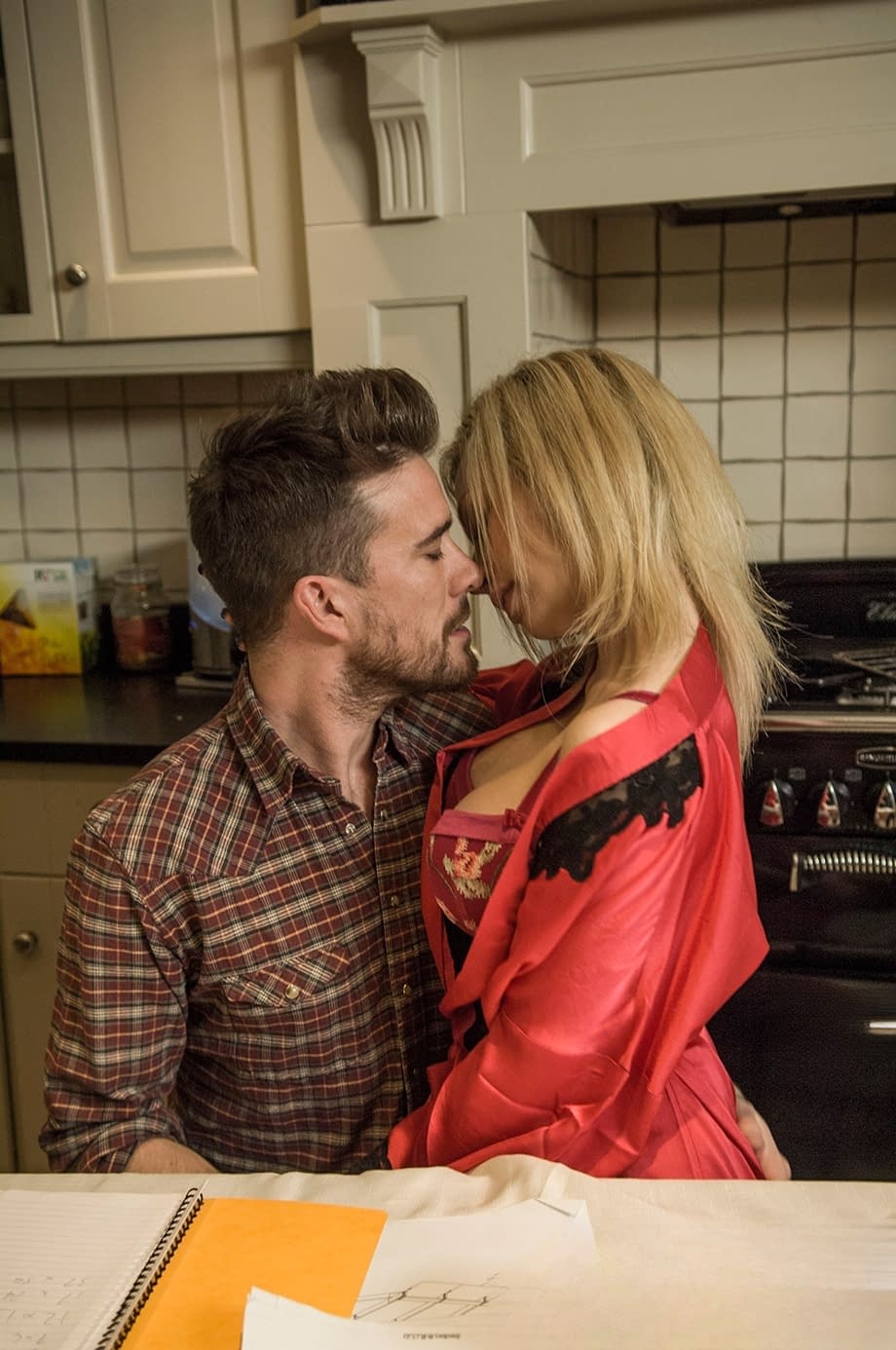 Blond wife Chessie Kay turns her man's attention to sex in hot lingerie & robe
