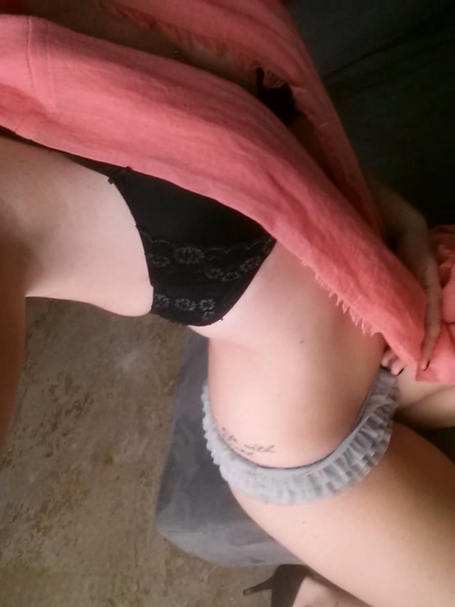 Selfies of amateur Freckles showing hot teen tits & sheer panties close up