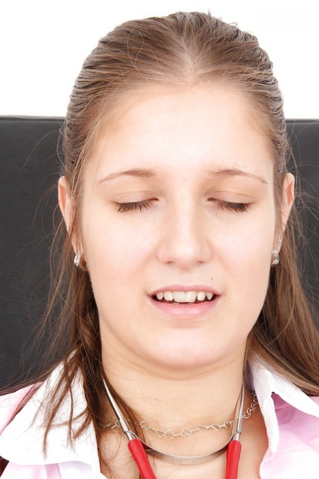 Yummy European nurse Jennifer Amton has a really wild temper