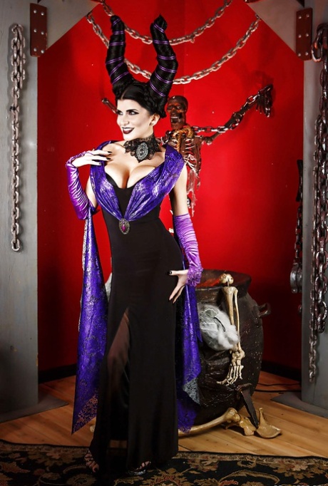 Milf pornstar Romi Rain showing off in her Halloween costume