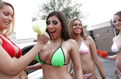 Peachy Alexis Breeze with big tits in bikini shows off her sexy body