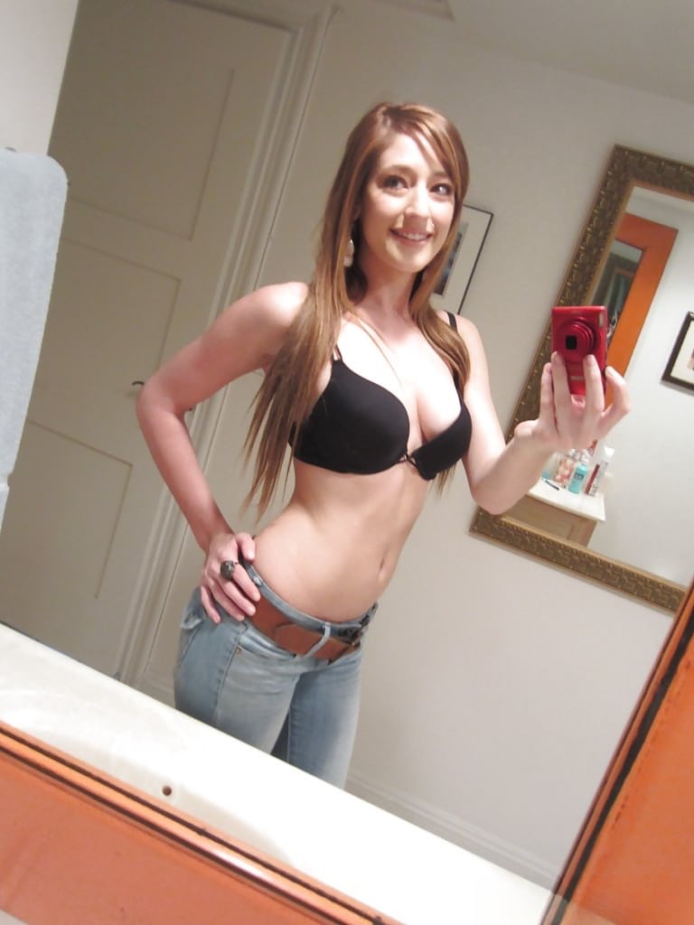 Tiny tit brunette Casana undressing in the bathroom to show herself