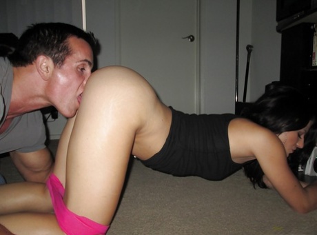 Brunette girlfriend Aubrey Skye has her ass licked out and her pussy fucked