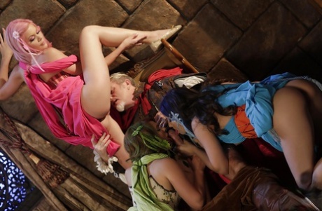 Casey Calvert, Claire Robbins and Riley Steele fucking in costumes