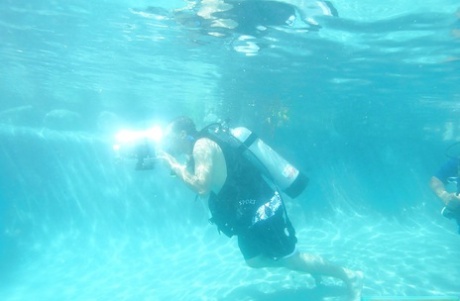 Angelina Ashe is fucking underwater and does wild cocksucking