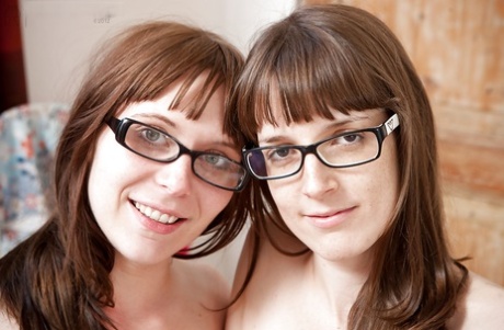 Glasses wearing lesbians Alyssa and Carian could pass as twin sisters
