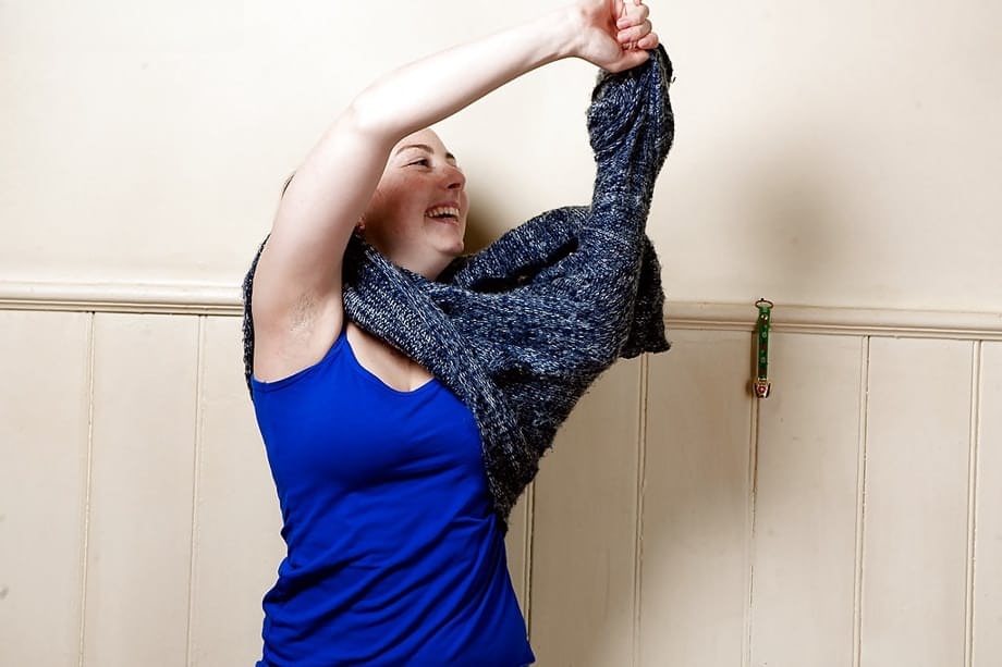 Plain Jane type Julia B removes army shorts to expose her hairy twat