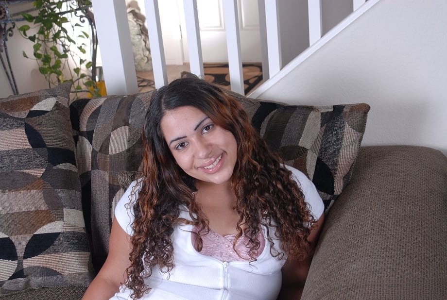 Latina BBW Mercedez pulls panties aside to spread fat hairy twat