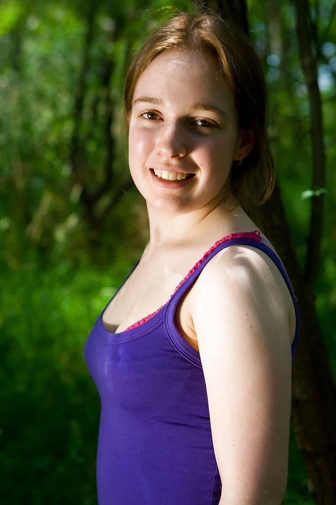 First timer Brenda stripping in woods for hairy pussy exposure