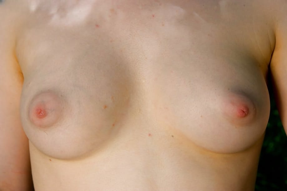 First timer Brenda stripping in woods for hairy pussy exposure