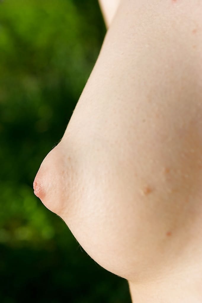 First timer Brenda stripping in woods for hairy pussy exposure
