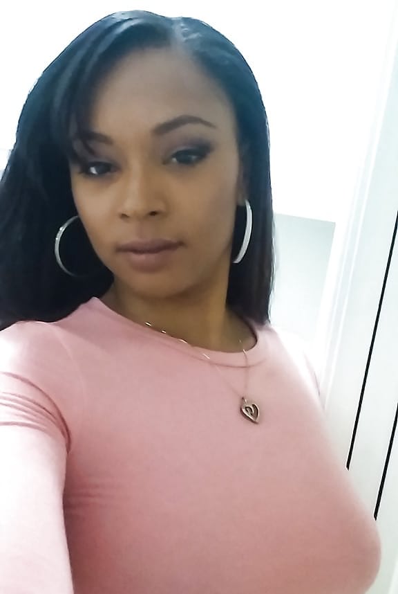 Curvy black chick Porsha Carrera taking selfies of her big black tits