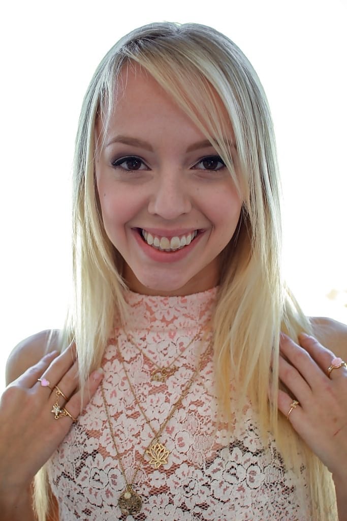 Tiny blonde teen Sierra Nevadah spreading her hot hairless pussy