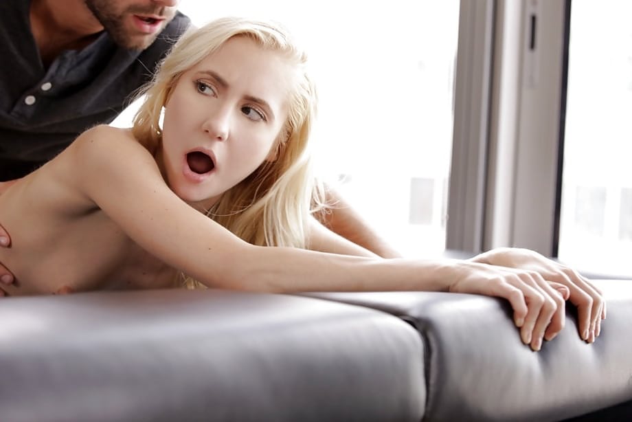 Just turned 18 French girl Odette Delacroix giving her first blowjob