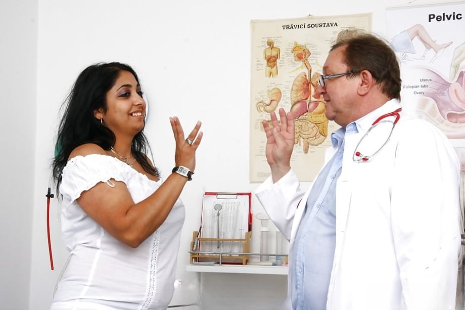 Indian BBW Alice having pussy dilated with speculum by kinky doctor
