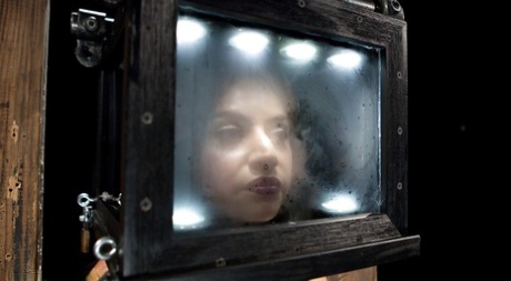 Naughty Indian BDSM model Darling Deicide undergoes box over head training