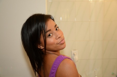 Pretty 18 year old black girl Nala taking nude selfies while stripping nude