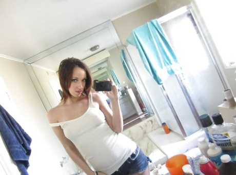 Ex-girlfriend and sometimes pornstar Jada Stevens undressing for nude selfies