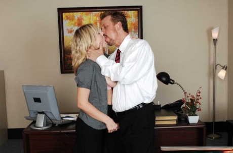 Horny secretary Velicity Von seduces her boss and sucks his dick dry