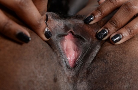 Black chick Chanell Heart shows off her pink pussy in nude modeling debut