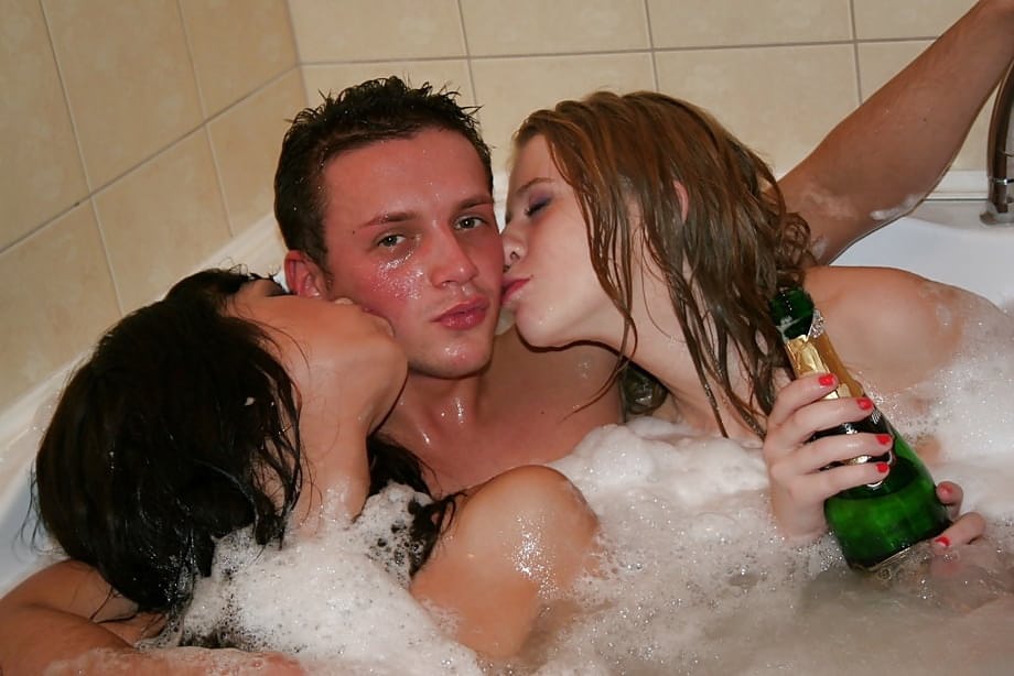 Raunchy teenage sluts getting dirty at the drunk house party