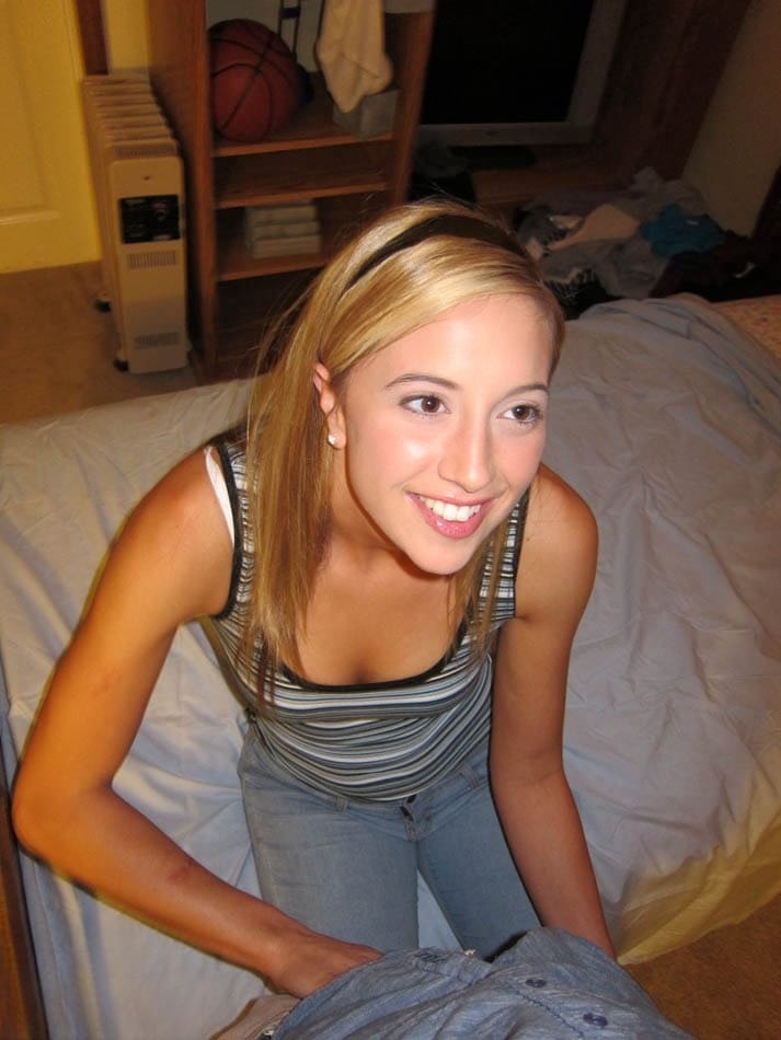 Sweetly cute amateur with shaved cunt gets nailed and facialized