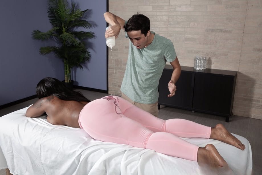 Ebony chick Ms London has her big ass spanked during the course of sex