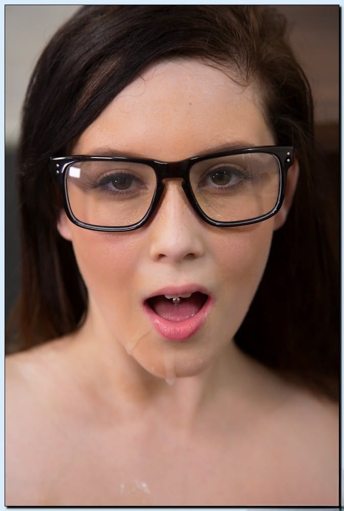 Brunette nerd with big tits Chrissy Nova gets blacked by her teacher