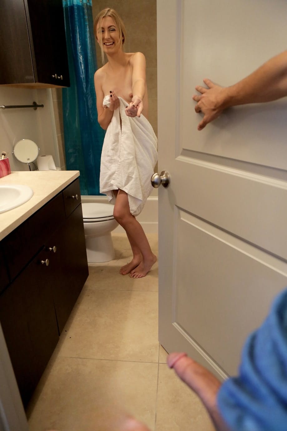 Hot blonde Alexa Grace has her shaved pussy creamed by her naughty stepbrother