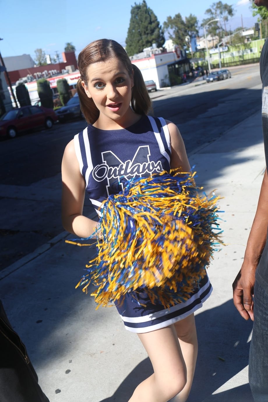 Young cheerleader Kasey Warner gets her pussy pounded by two big black cocks