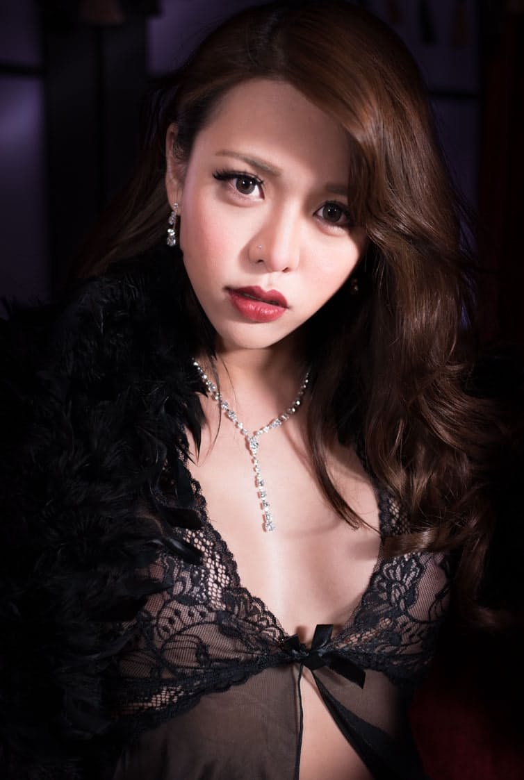 Brunette Asian tranny Megumi shows her body and enjoys a bisexual threeway