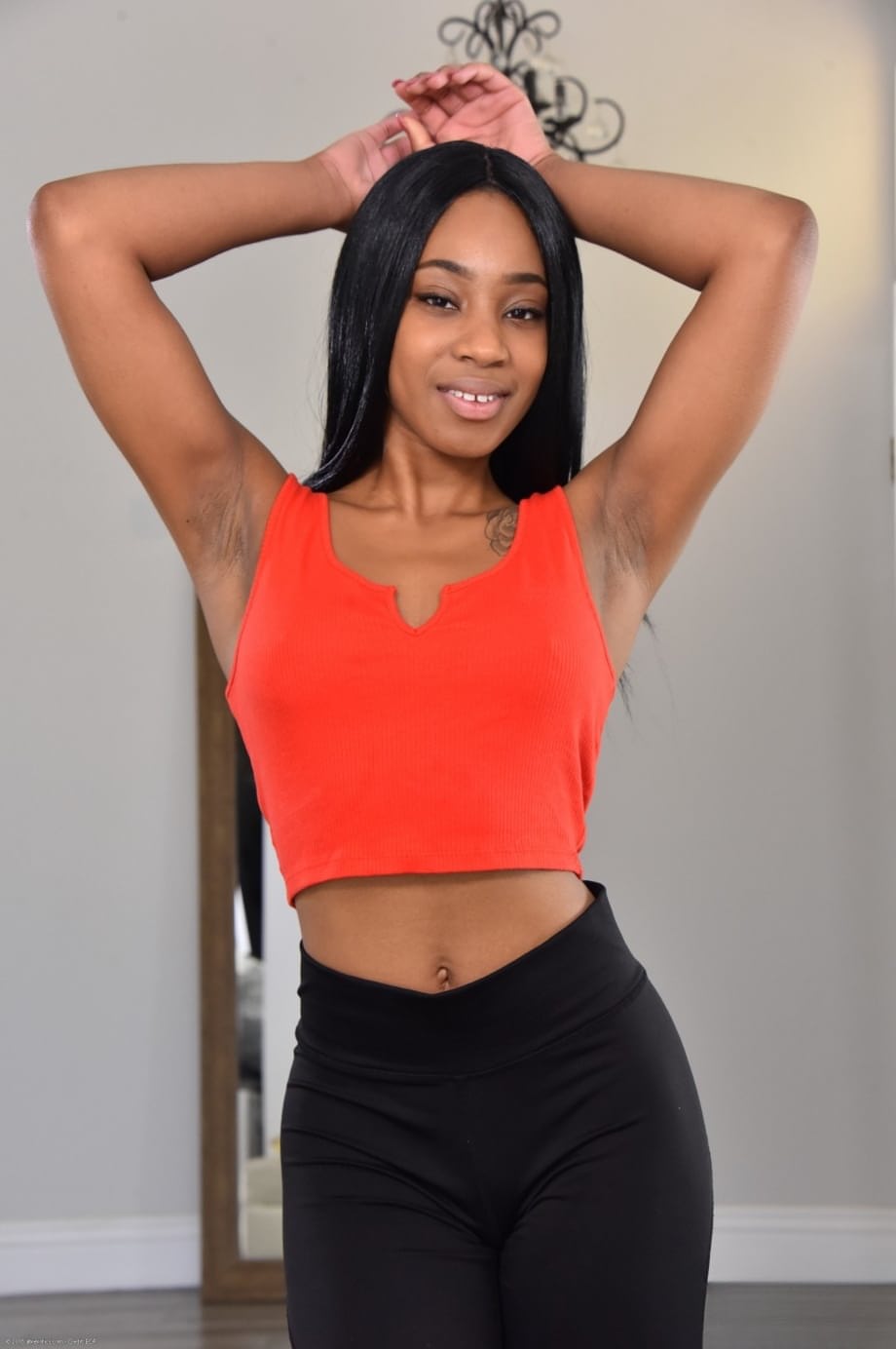Afro-American stunner Lala Ivey loses her clothes & displays her yummy holes