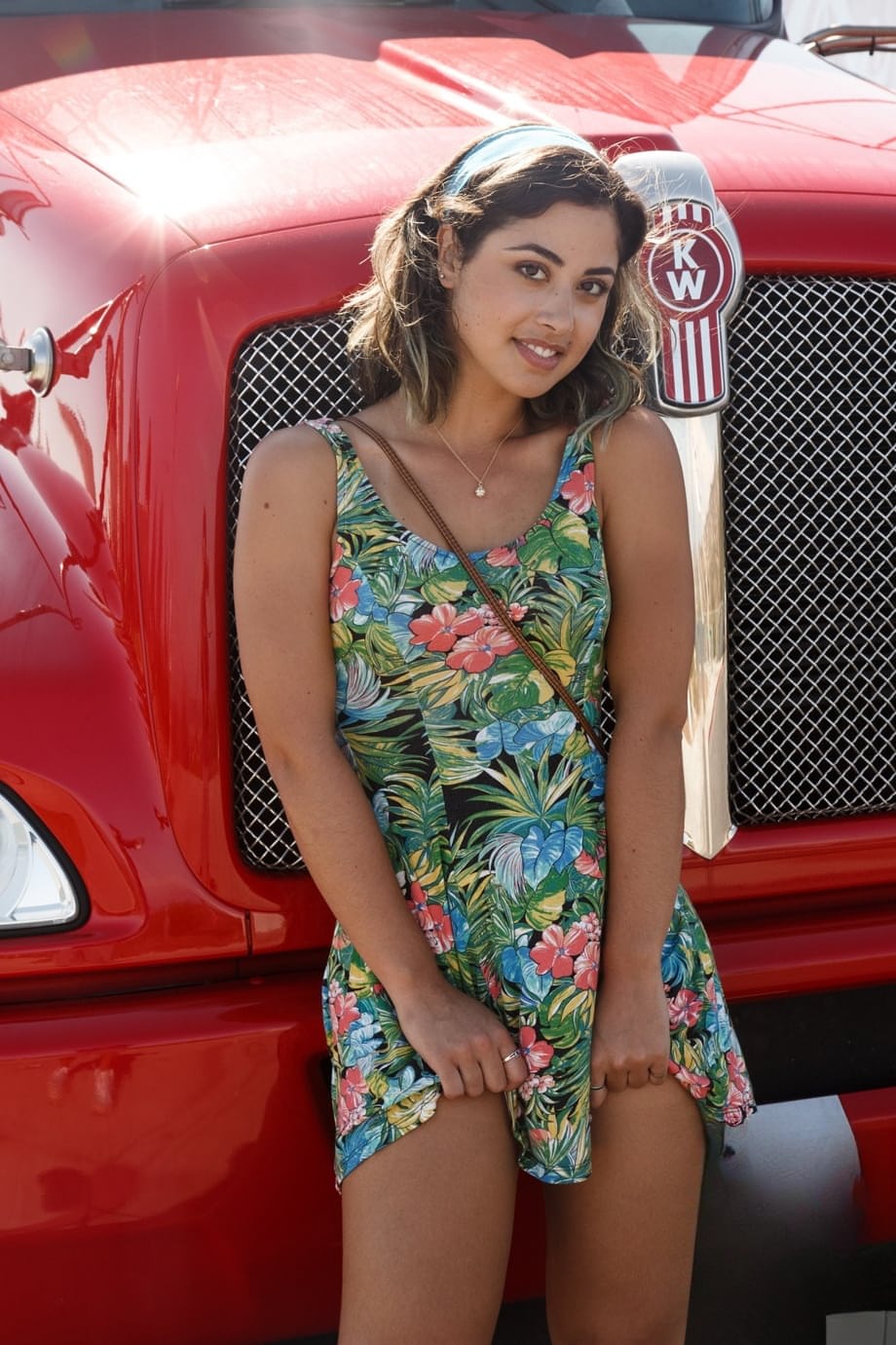 Girlfriend Carol Jasabe flashes her panties in public along with some cleavage