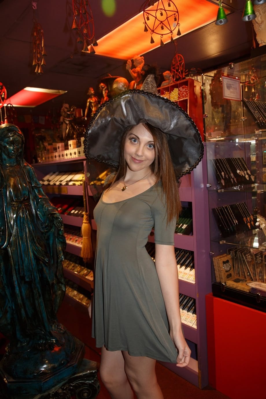 Naughty brunette Nickey Huntsman flashes her tits and ass while out in public