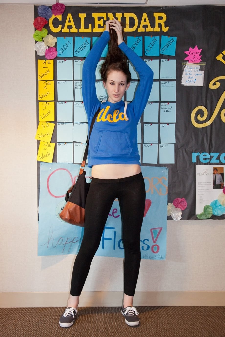 Girlfriend Haley Gladwell strikes sexy poses in sheer black leggings outdoors