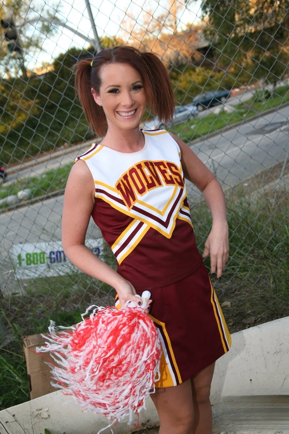 Redhead cheerleader Tweety Valentine gets banged and facialed by black bulls