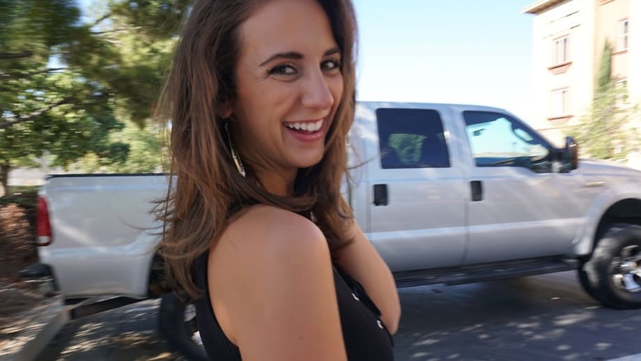 Aroused Layla London sucks off a guy in POV after some sexy teasing