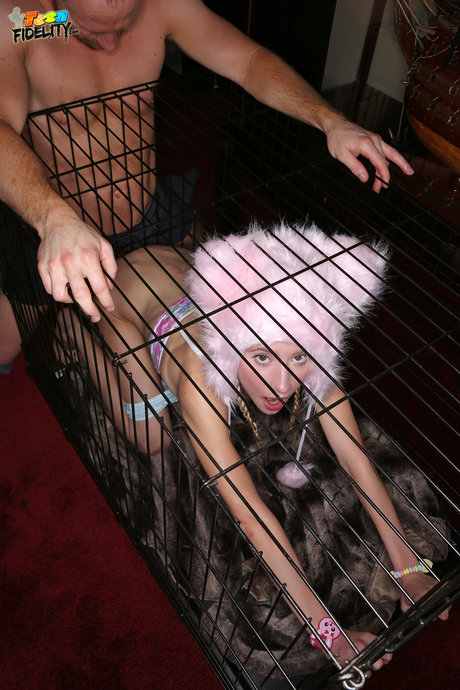 Young blonde Odette Delacroix is released from her cage for hymen popping