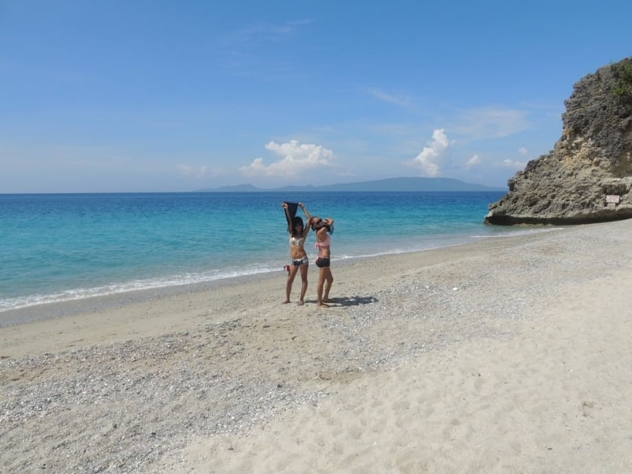 Hot little Asian sluts Shanelle & Bubbles pose & preen in skimpy beach outfits