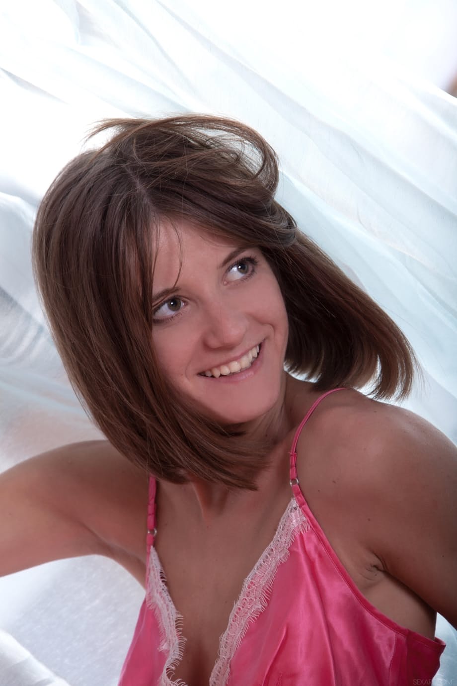 Petite teen Talinka A and her man have boy-girl sex on window sill in bedroom