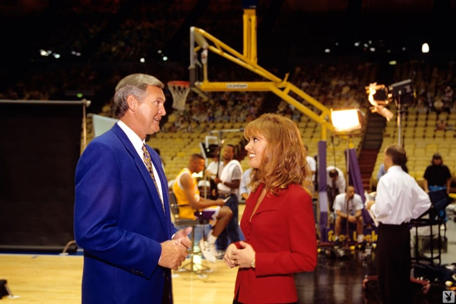 Lakers babe Jeanie Buss showing her hairy pussy and her natural tits