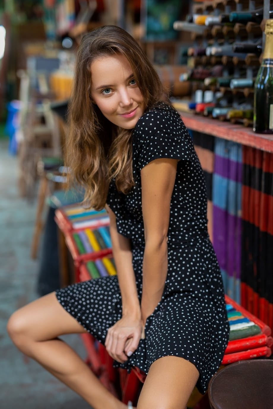 Young Russian looker Katya Clover flashes naked upskirt & strips in public