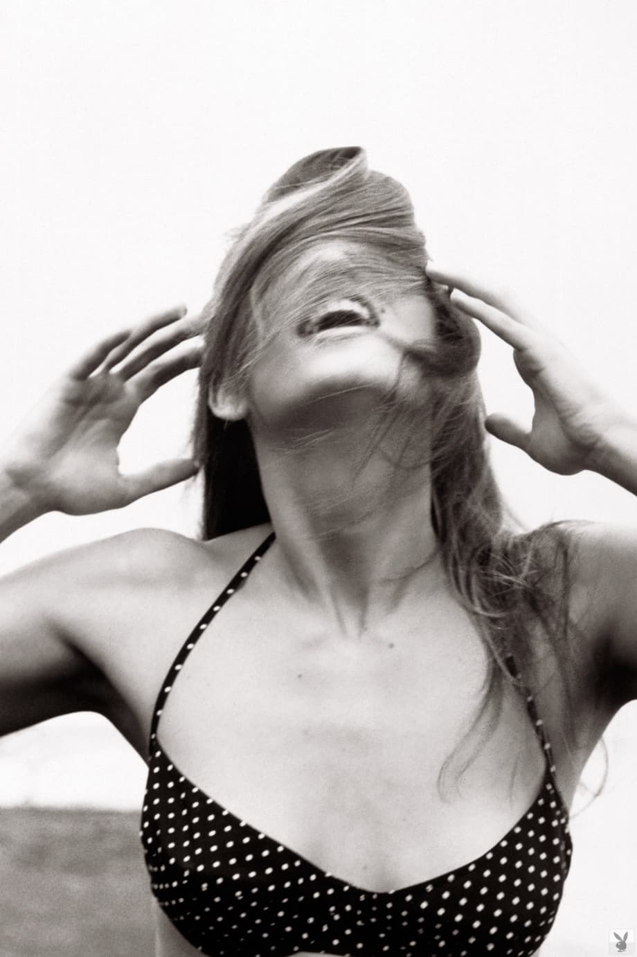 Sexy celebrity Cindy Crawford posing naked for the black and white photo shoot