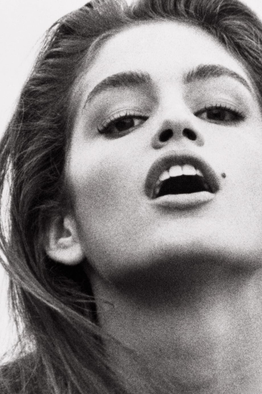 Sexy celebrity Cindy Crawford posing naked for the black and white photo shoot