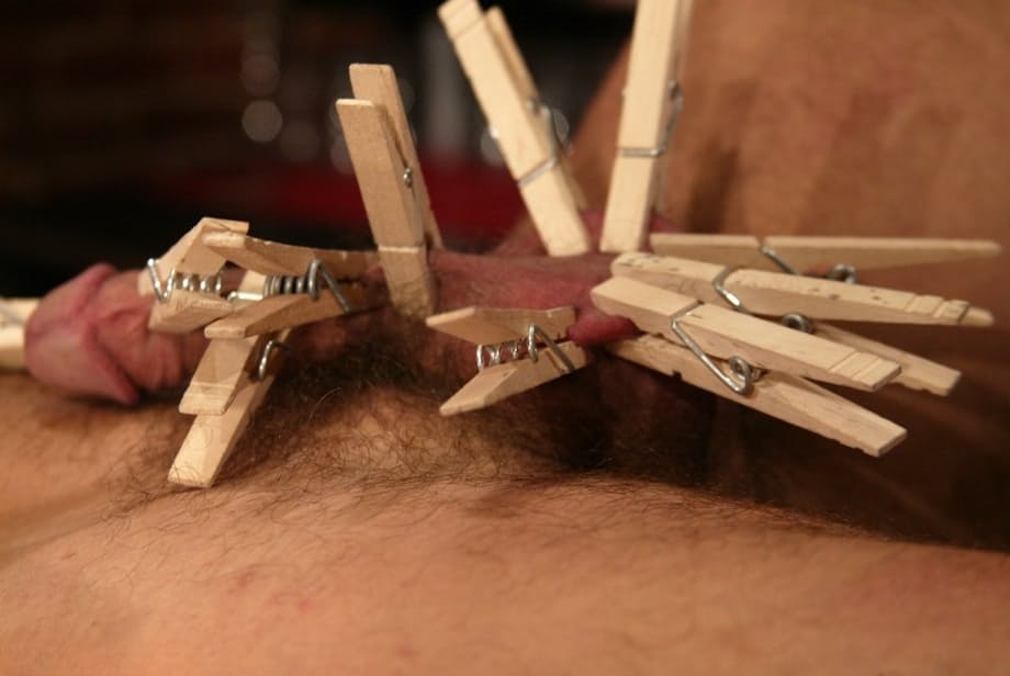 Redheaded Kendra James subjects her male sub to painful cock & ball treatment