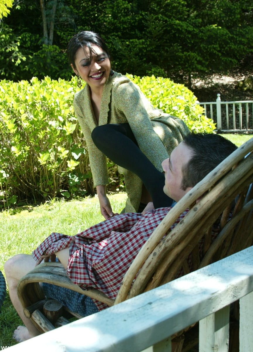 Mature lady Mika Tan catches her man smoking and he is in big trouble